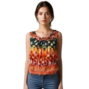 Black Rainn Twist Neck Sleeveless Top Blouse